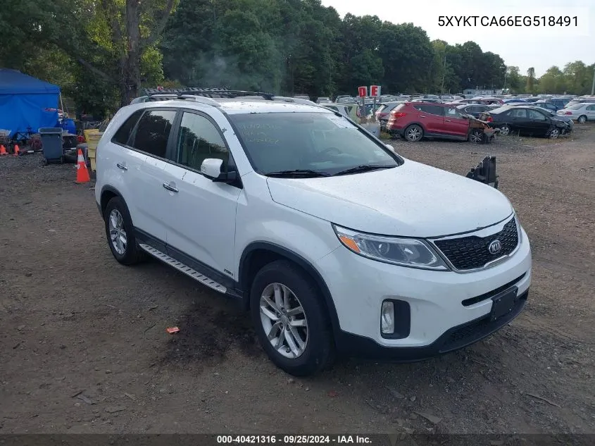 2014 Kia Sorento Lx VIN: 5XYKTCA66EG518491 Lot: 40421316