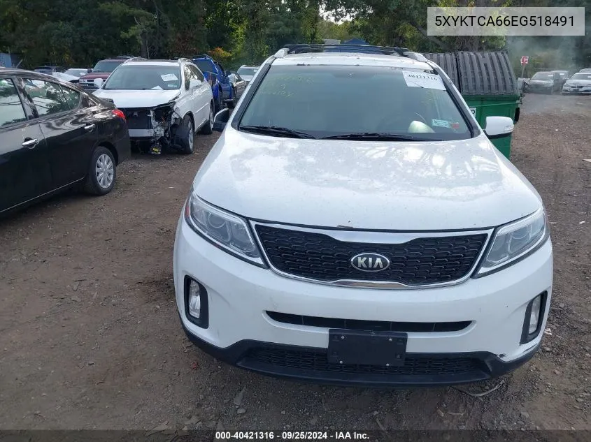 2014 Kia Sorento Lx VIN: 5XYKTCA66EG518491 Lot: 40421316