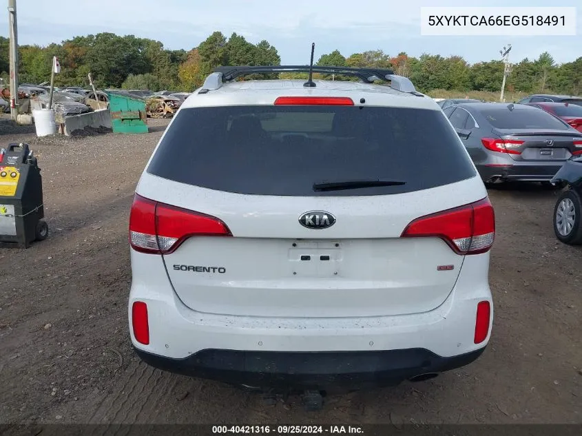 2014 Kia Sorento Lx VIN: 5XYKTCA66EG518491 Lot: 40421316