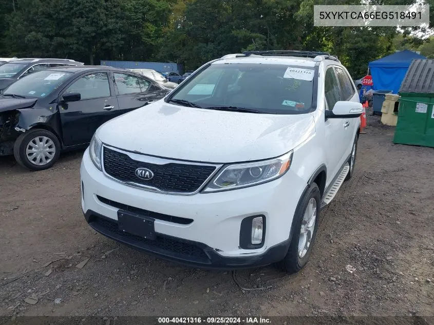 2014 Kia Sorento Lx VIN: 5XYKTCA66EG518491 Lot: 40421316