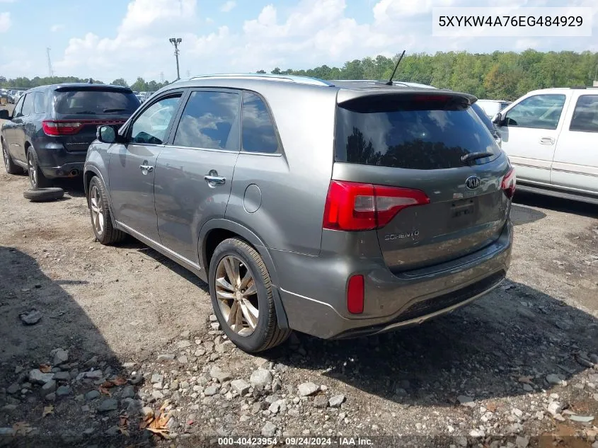 5XYKW4A76EG484929 2014 Kia Sorento Limited V6