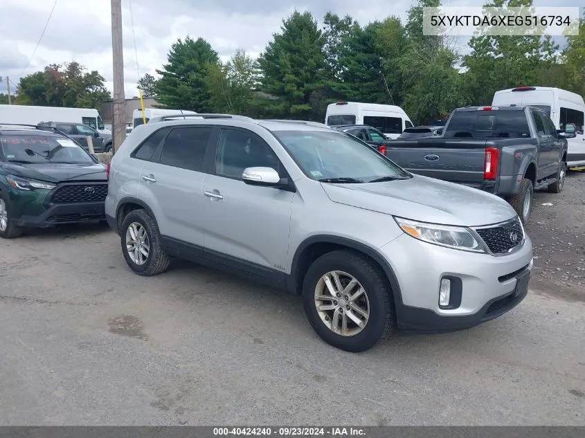 2014 Kia Sorento Lx VIN: 5XYKTDA6XEG516734 Lot: 40424240