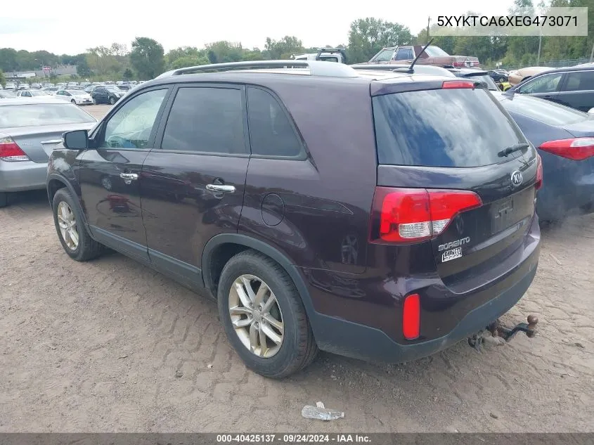 2014 Kia Sorento Lx VIN: 5XYKTCA6XEG473071 Lot: 40425137