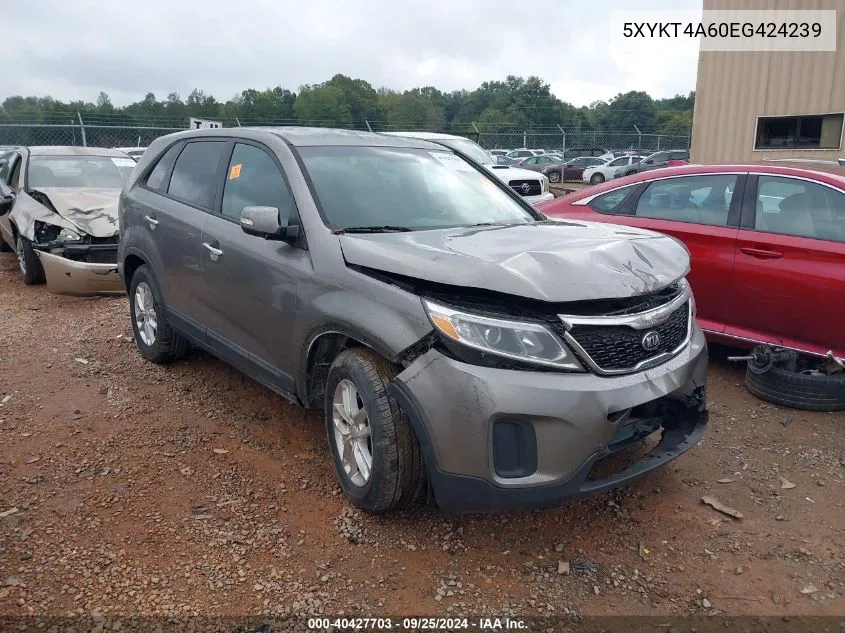 2014 Kia Sorento Lx VIN: 5XYKT4A60EG424239 Lot: 40427703