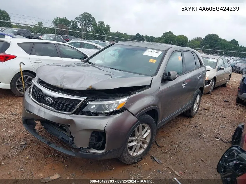 2014 Kia Sorento Lx VIN: 5XYKT4A60EG424239 Lot: 40427703