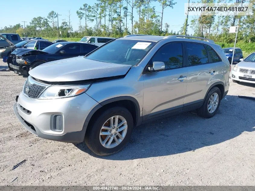 2014 Kia Sorento Lx VIN: 5XYKT4A74EG481827 Lot: 40427740