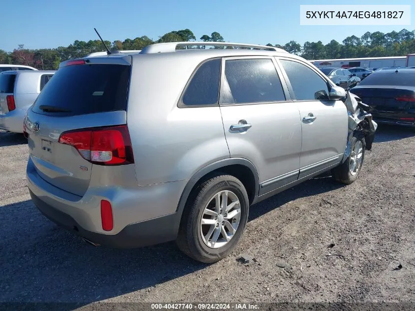 5XYKT4A74EG481827 2014 Kia Sorento Lx