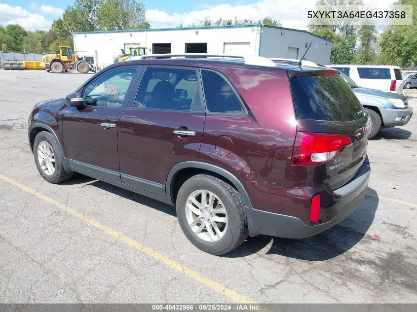 2014 Kia Sorento Lx VIN: 5XYKT3A64EG437358 Lot: 40432986