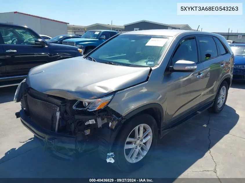 2014 Kia Sorento Lx VIN: 5XYKT3A68EG543263 Lot: 40436829