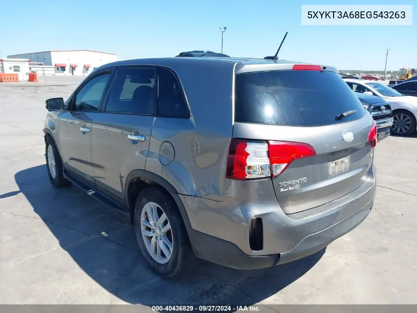 5XYKT3A68EG543263 2014 Kia Sorento Lx