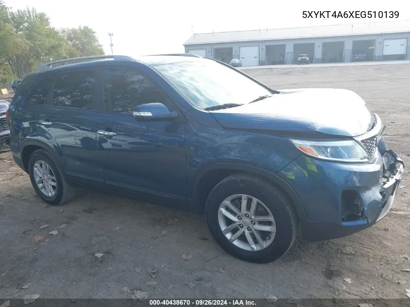 2014 Kia Sorento Lx VIN: 5XYKT4A6XEG510139 Lot: 40438670