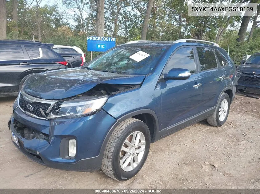 2014 Kia Sorento Lx VIN: 5XYKT4A6XEG510139 Lot: 40438670