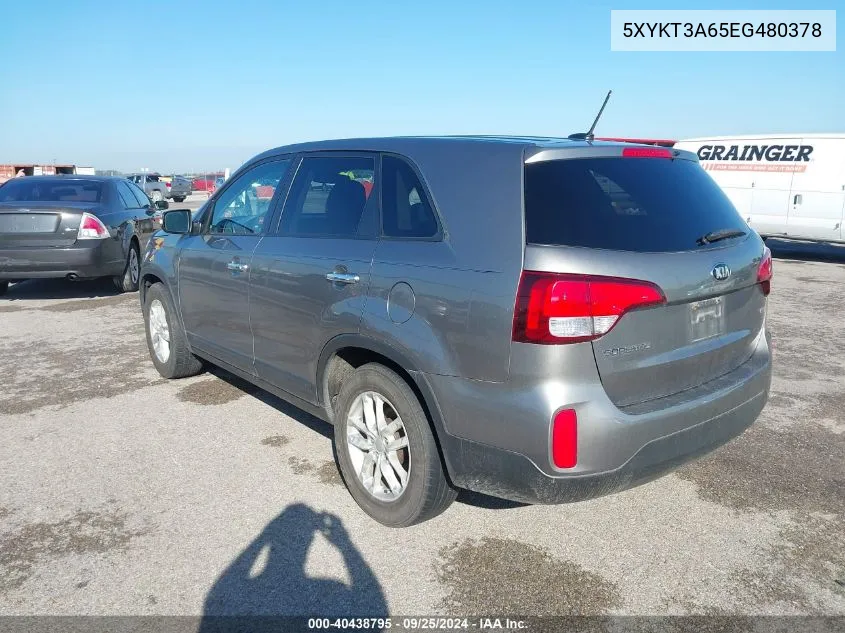 5XYKT3A65EG480378 2014 Kia Sorento Lx