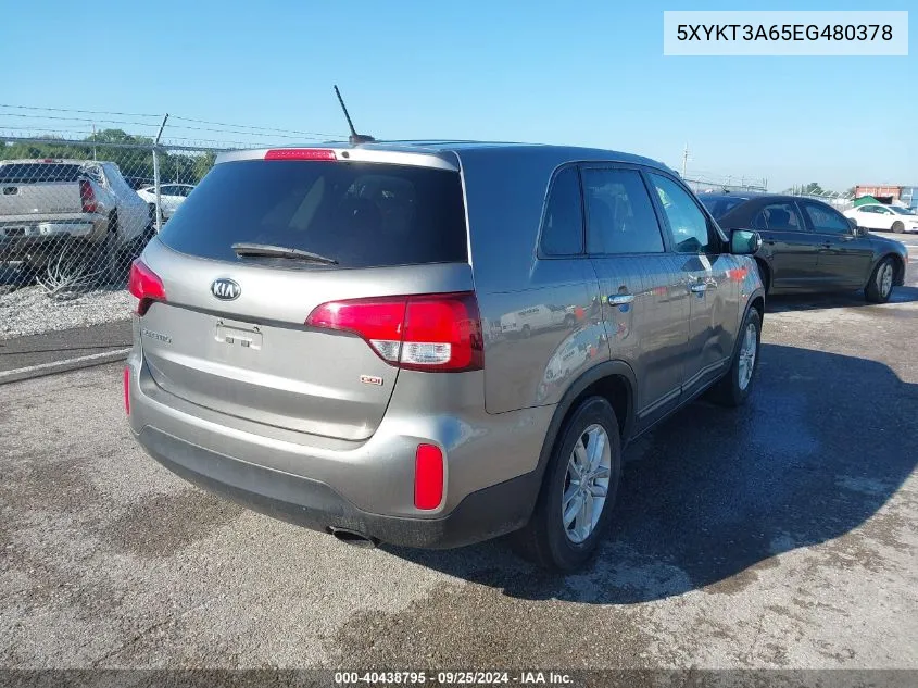 5XYKT3A65EG480378 2014 Kia Sorento Lx