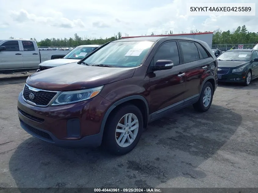 2014 Kia Sorento Lx VIN: 5XYKT4A6XEG425589 Lot: 40443961