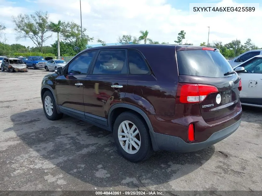 2014 Kia Sorento Lx VIN: 5XYKT4A6XEG425589 Lot: 40443961