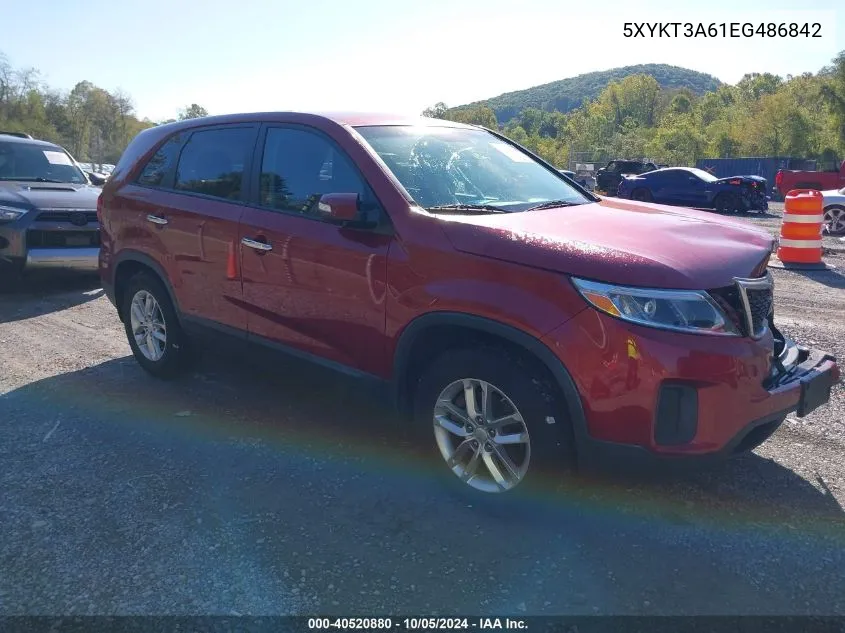 2014 Kia Sorento Lx VIN: 5XYKT3A61EG486842 Lot: 40520880