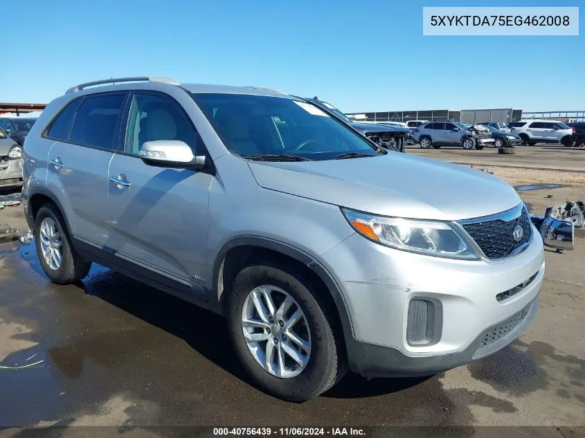 2014 Kia Sorento Lx V6 VIN: 5XYKTDA75EG462008 Lot: 40756439