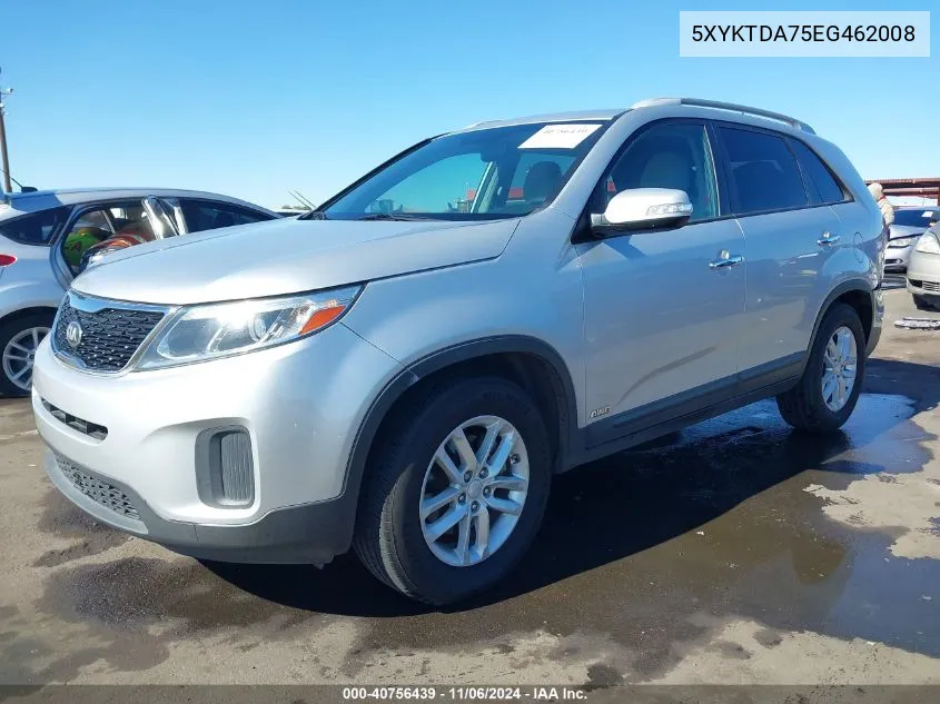 2014 Kia Sorento Lx V6 VIN: 5XYKTDA75EG462008 Lot: 40756439