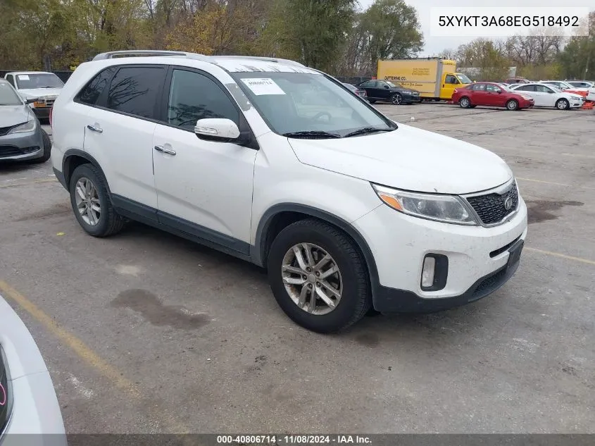 2014 Kia Sorento Lx VIN: 5XYKT3A68EG518492 Lot: 40806714