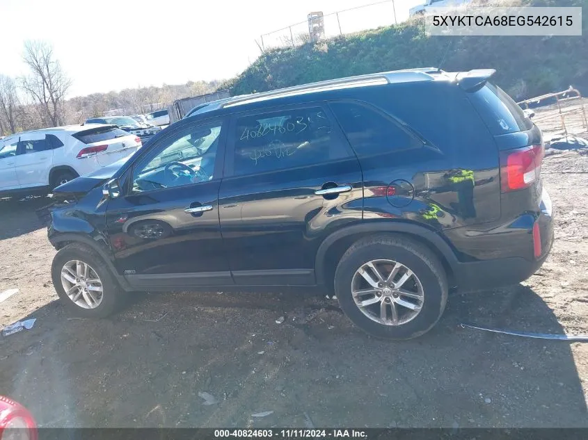 2014 Kia Sorento Lx VIN: 5XYKTCA68EG542615 Lot: 40824603