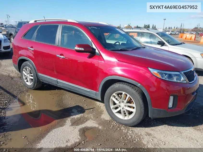 2014 Kia Sorento Lx VIN: 5XYKT4A69EG457952 Lot: 40836784