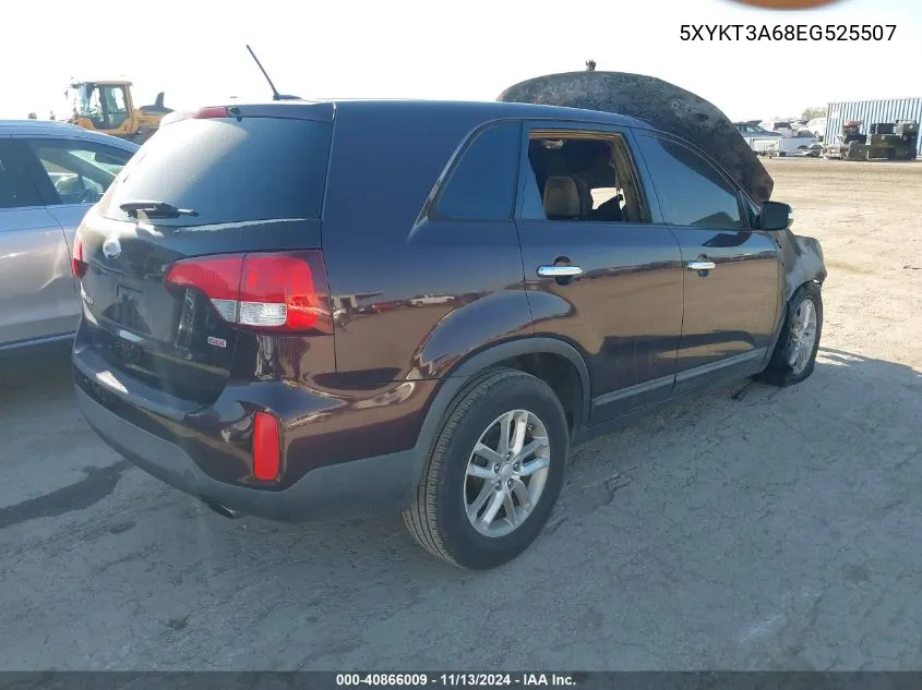 2014 Kia Sorento Lx VIN: 5XYKT3A68EG525507 Lot: 40866009