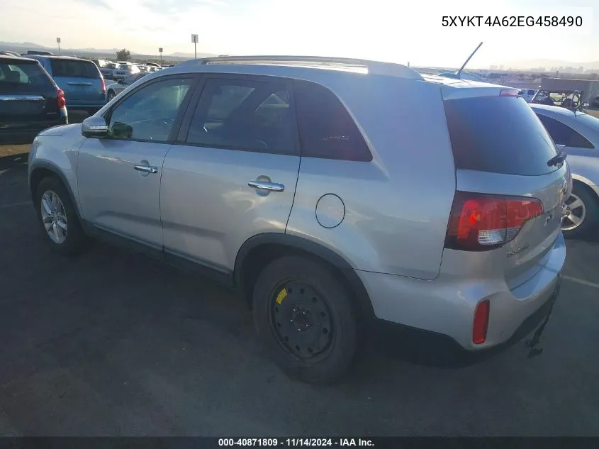 5XYKT4A62EG458490 2014 Kia Sorento Lx