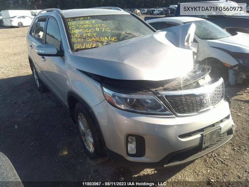 2015 Kia Sorento Lx VIN: 5XYKTDA71FG560972 Lot: 11803067