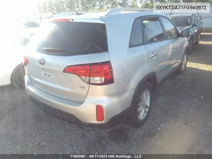 2015 Kia Sorento Lx VIN: 5XYKTDA71FG560972 Lot: 11803067