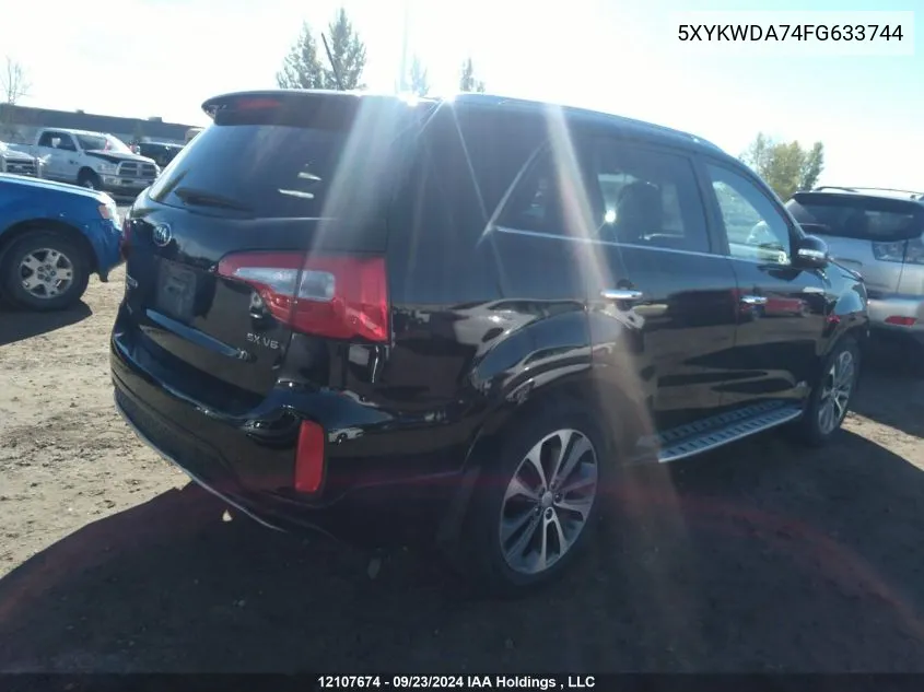 2015 Kia Sorento VIN: 5XYKWDA74FG633744 Lot: 12107674