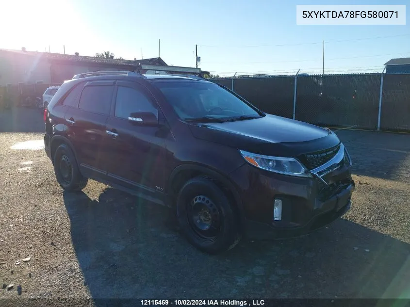 2015 Kia Sorento VIN: 5XYKTDA78FG580071 Lot: 12115459