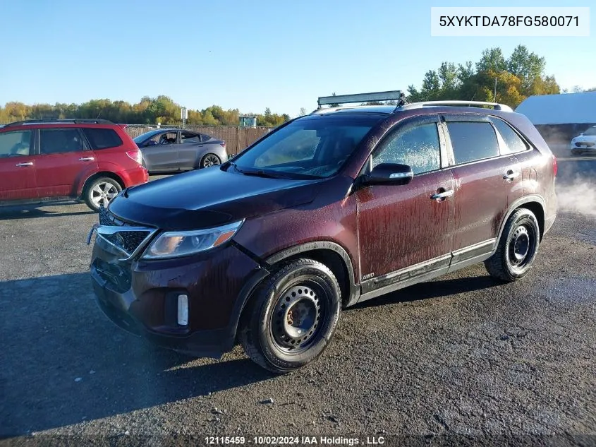 5XYKTDA78FG580071 2015 Kia Sorento