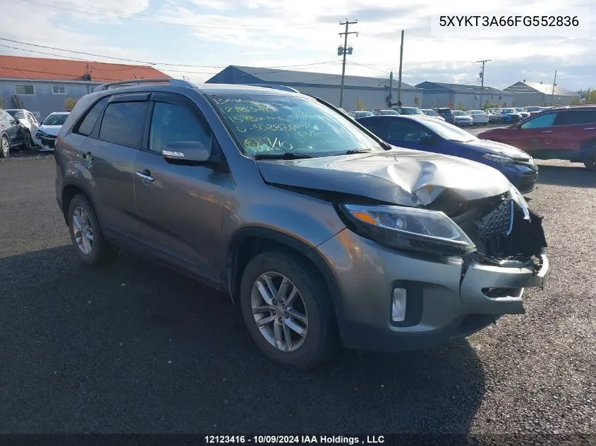 2015 Kia Sorento VIN: 5XYKT3A66FG552836 Lot: 12123416