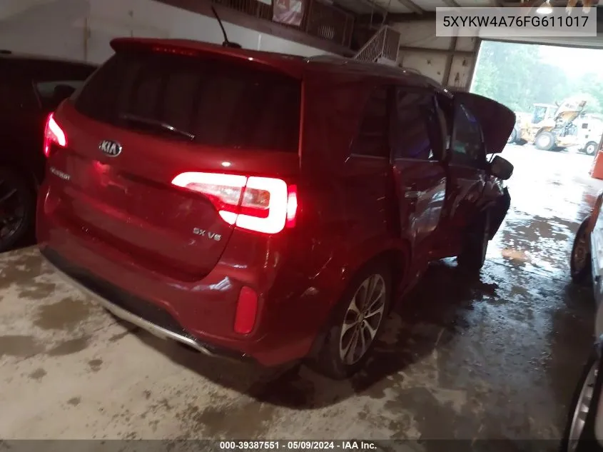 5XYKW4A76FG611017 2015 Kia Sorento Sx V6