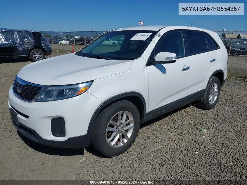 2015 Kia Sorento Lx VIN: 5XYKT3A67FG554367 Lot: 39461073