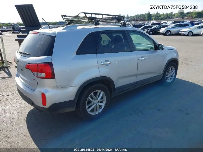 2015 Kia Sorento Lx V6 VIN: 5XYKTDA75FG584238 Lot: 39644502