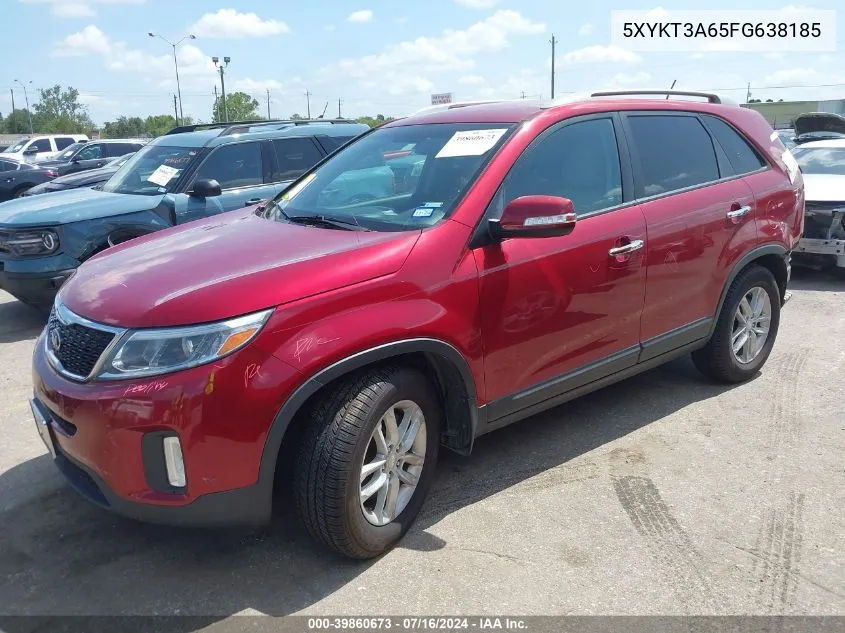 2015 Kia Sorento Lx VIN: 5XYKT3A65FG638185 Lot: 39860673