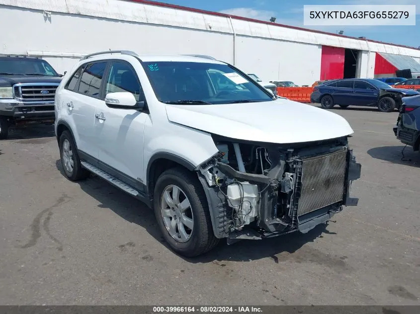 2015 Kia Sorento Lx VIN: 5XYKTDA63FG655279 Lot: 39966164