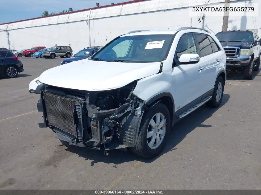 2015 Kia Sorento Lx VIN: 5XYKTDA63FG655279 Lot: 39966164