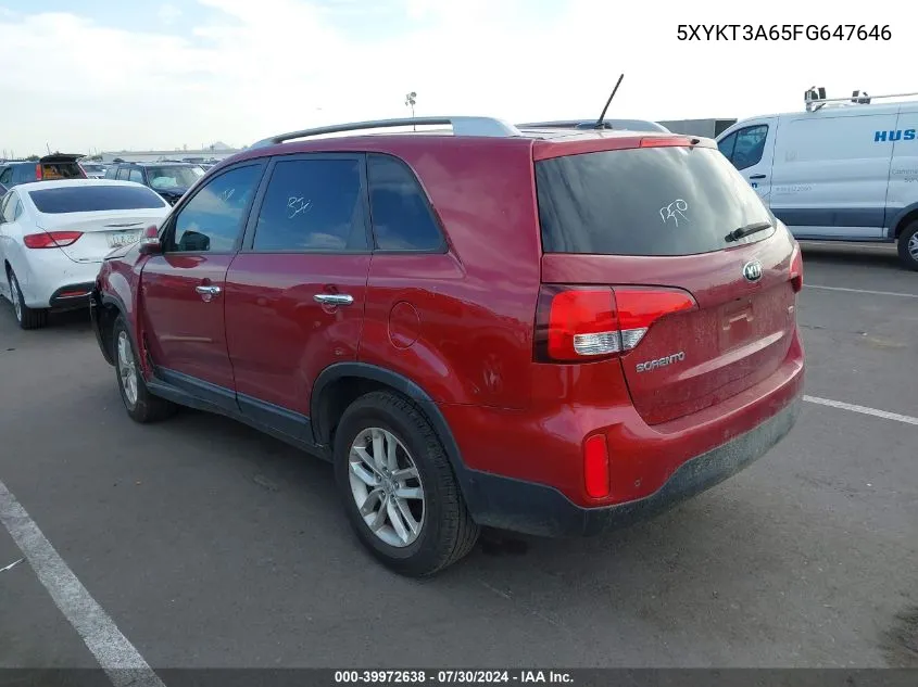 5XYKT3A65FG647646 2015 Kia Sorento Lx