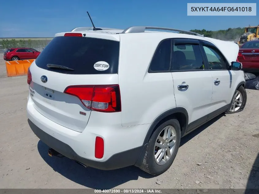 2015 Kia Sorento Lx VIN: 5XYKT4A64FG641018 Lot: 40072590