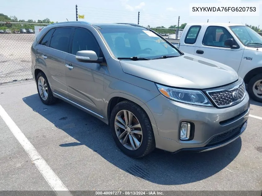 2015 Kia Sorento Limited V6 VIN: 5XYKWDA76FG620753 Lot: 40097277