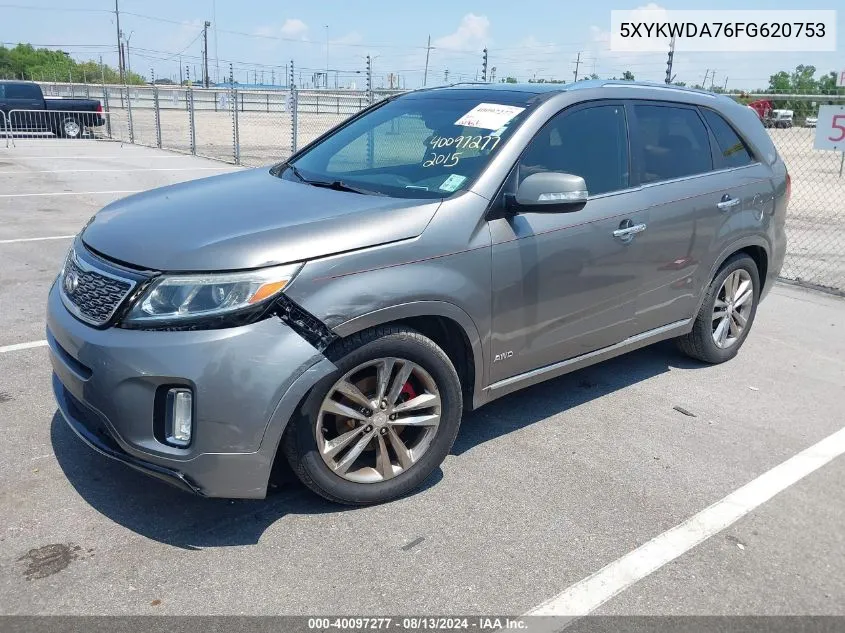 2015 Kia Sorento Limited V6 VIN: 5XYKWDA76FG620753 Lot: 40097277