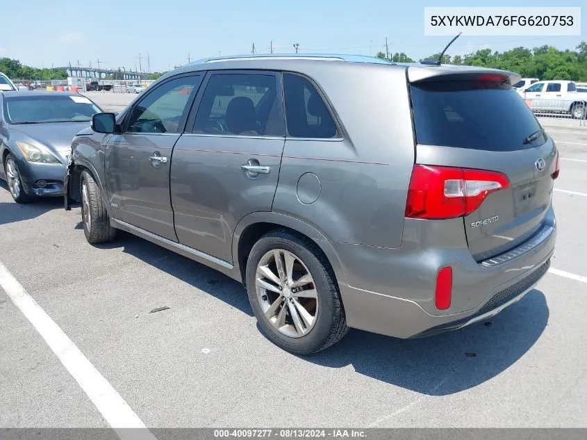 2015 Kia Sorento Limited V6 VIN: 5XYKWDA76FG620753 Lot: 40097277