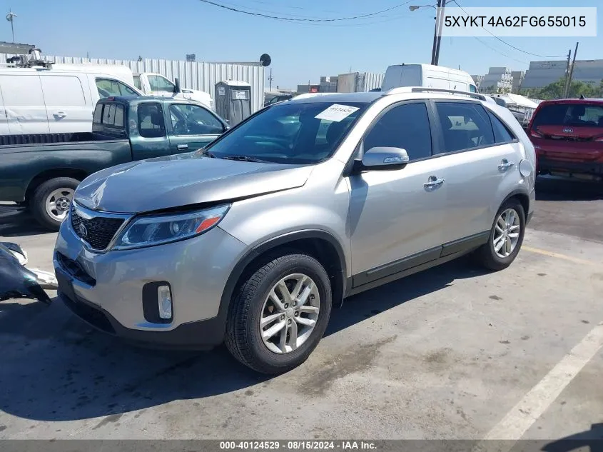 2015 Kia Sorento Lx VIN: 5XYKT4A62FG655015 Lot: 40124529