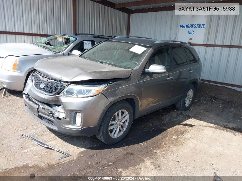 2015 Kia Sorento Lx VIN: 5XYKT3A61FG615938 Lot: 40140869