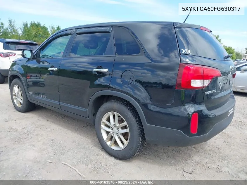 2015 Kia Sorento Lx VIN: 5XYKTCA60FG630317 Lot: 40163576