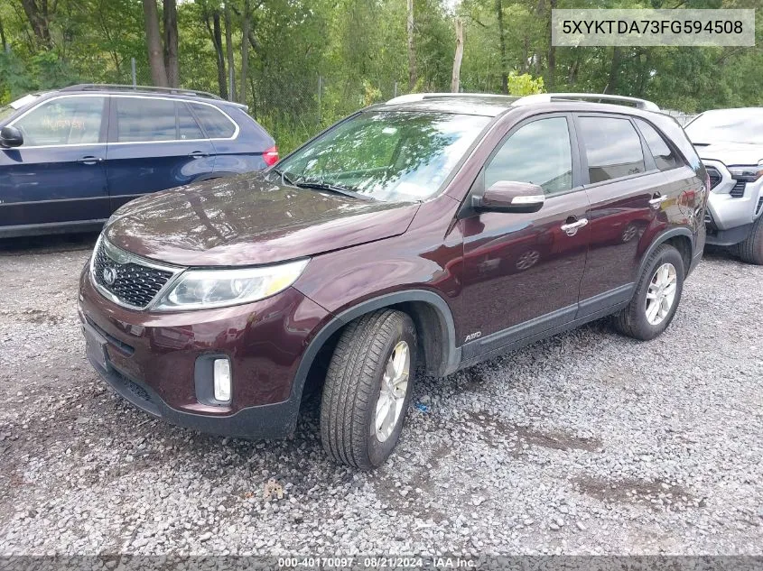 2015 Kia Sorento Lx V6 VIN: 5XYKTDA73FG594508 Lot: 40170097