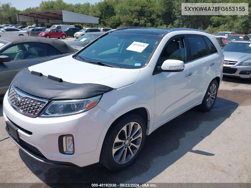 2015 Kia Sorento Sx V6 VIN: 5XYKW4A78FG653155 Lot: 40192030